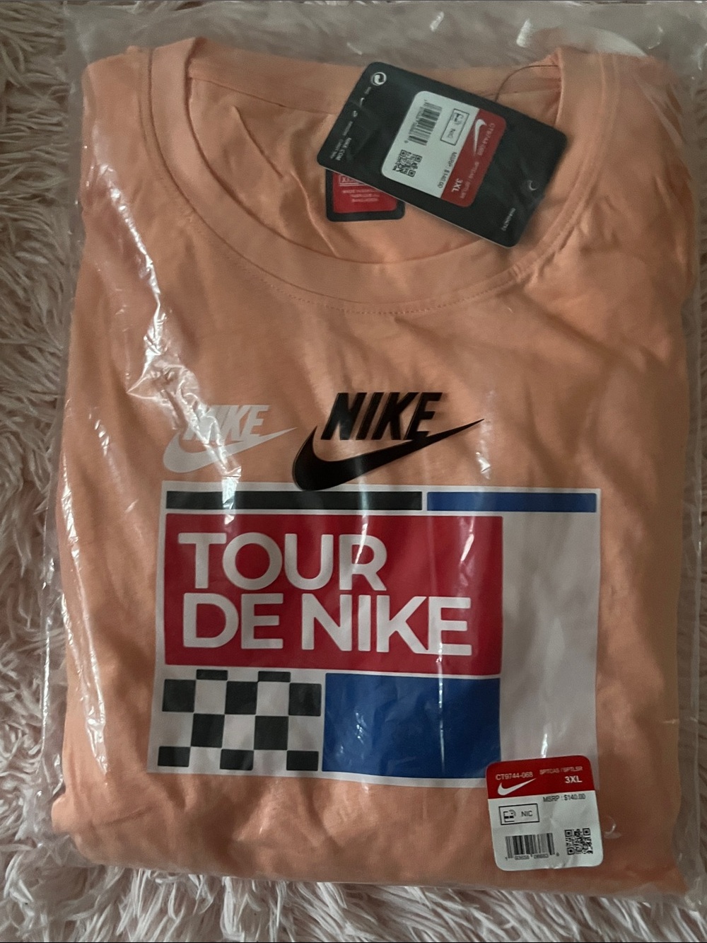 Nike Peach Short Sleeve Tour De Nike Graphic Tee